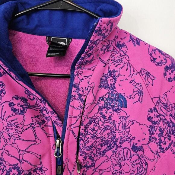 The North Face Full Zip Jacket Women S P Apex Bionic Floral Pink Soft Shell - Picture 2 of 10